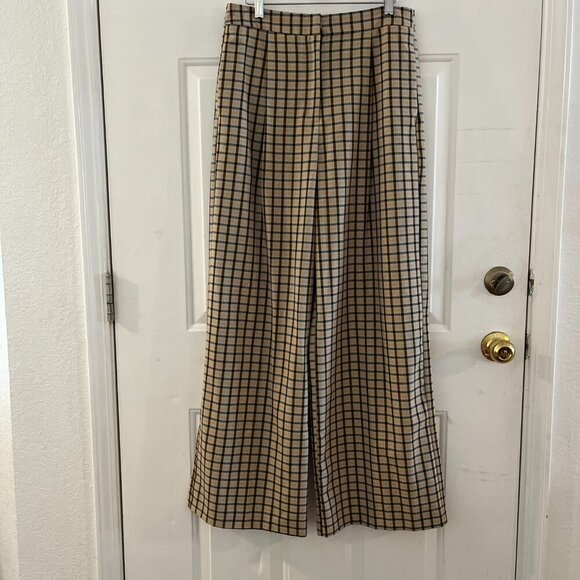 ASOS Woman's Plaid Summer Festival Wide-Leg Plaid Pants Sz 8 - Picture 1 of 5